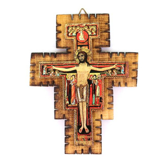 St. Damian Wooden Cross 12x16 cm