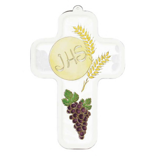 First Communion Cross IHS 9x13 cm
