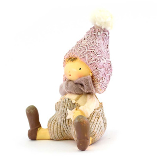 Child sitting with hat and star in resin 11.5 cm