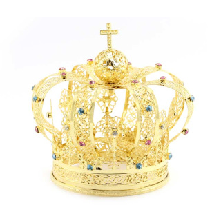 Corona para estatua de metal con pedrería Diámetro 12 cm