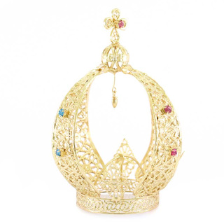 Corona para estatua de plástico dorado Diámetro 7 cm