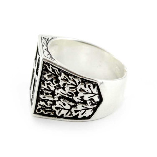 Episcopal Ring Square with Cross Silver 800°°