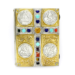 Copri Messale Evangelisti con pietre in argento 999 31x24x9 cm