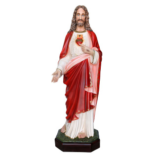 Jesus Sacred Heart Painted Resin Statue 110 cm