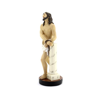 Christ at the Column Colored Resin Statue 30 cm