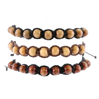 Rosario pulsera cuentas de madera atadas con hilo Cuenta 10 mm