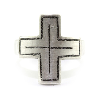 Episcopal Ring with Incised Cross Silver 925°°
