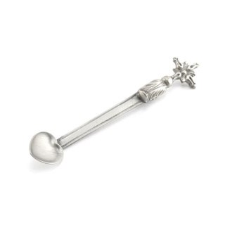 Cucchiaino per incenso in ottone argentato 14 cm
