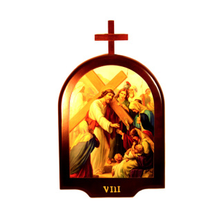 Vía Crucis cúpula en mdf 40x65 cm 15 estaciones