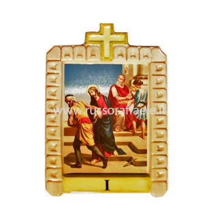 Vía Crucis grabada en cerámica 18x25 cm 15 estaciones