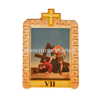 Vía Crucis grabada en cerámica 18x25 cm 15 estaciones