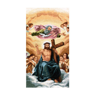 Paño de Atril Santísima Trinidad y Ángeles de mezcla de algodón