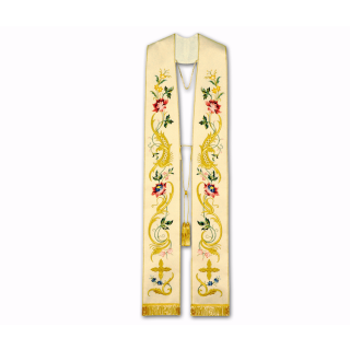 Stole Flowers and Baroque decoration Satin
