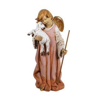 Ángel con cordero en resina 125 cm Belén Fontanini
