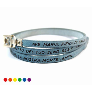 Hail Mary Leather Bracelet with Clasp