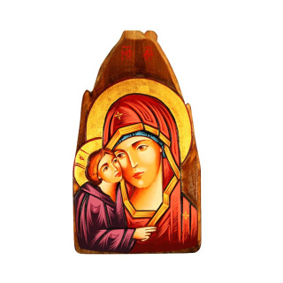 Icono Virgen con Niño pintado 36x20 cm