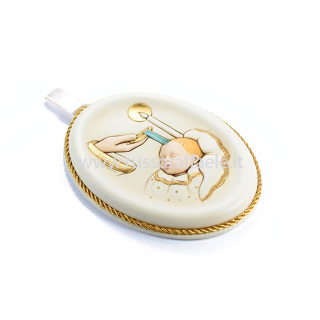Child Baptism Resin Image 12x9 cm