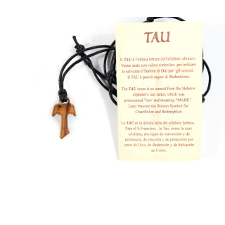 Mini Olive Wood Tau with String 1.5x1 cm