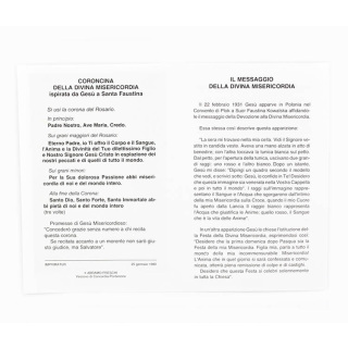Folleto Divina Misericordia con Mensaje y Corona 100 uds.