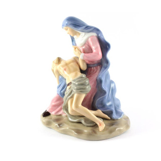 Estatua de la Piedad en porcelana pintada 13 cm