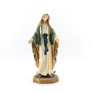 Statua Madonna Miracolosa in resina colorata 31 cm