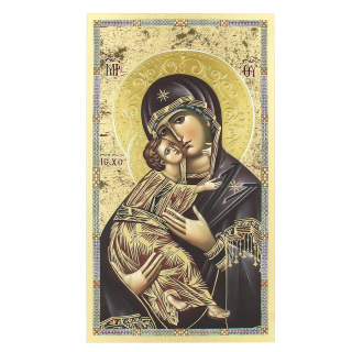 Icono Virgen de la Ternura en relieve 40x70 cm