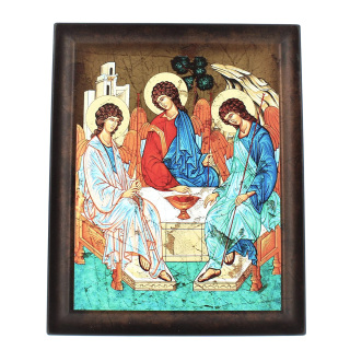 Icono Santísima Trinidad sobre madera 20,6x25,5 cm