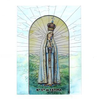 Cuadro Virgen de Fátima en Vidrio 17x23,5 cm