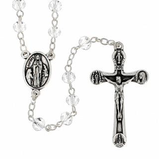Rosario Lourdes Grani Trasparenti Sfaccettati 6 mm