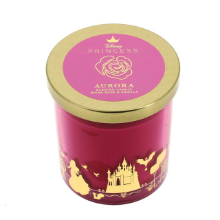 Vela de vidrio La Bella Durmiente con fragancia de rosa y vainilla
