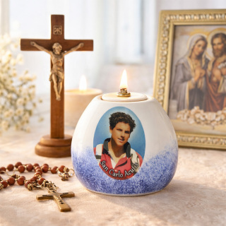 St. Carlo Acutis Ceramic Lamp 8x8 cm