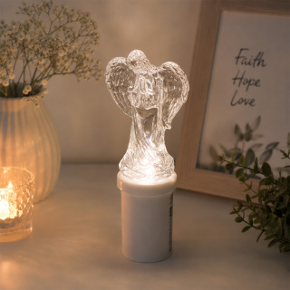 Lumino Electrónico con Ángel y Led Blanco Intermitente 15,5 cm
