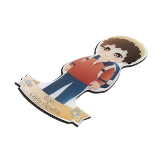 Shaped Resin Magnet Saint Carlo Acutis 5x8 cm