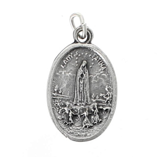 Medaglia Madonna di Fatima argentata 1,5x2 cm