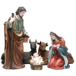 Natività completa di pastori resina 80 cm 11 pezzi