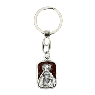 Portachiavi Smaltato Sacro Cuore di Gesù 3x8,5 cm