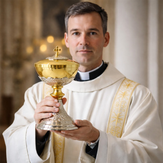 Marius Ciborium Silver-Plated Embossed Brass 22 cm