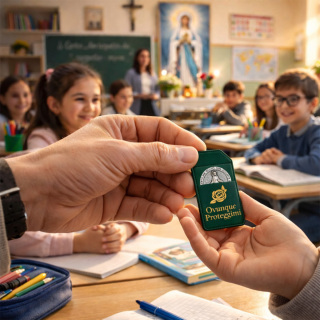 Placa Virgen Milagrosa con Estuche “Ovunque Proteggimi”