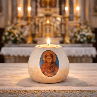 St. Francis of Assisi Anniversary Candle Holder Lamp 8x6 cm