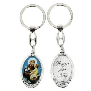 Keyring St. Anthony with Rose 3x10 cm