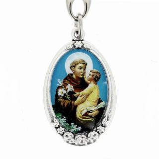 Keyring St. Anthony with Rose 3x10 cm