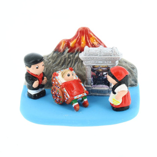 Catania Etna terracotta nativity scene 9x5 cm