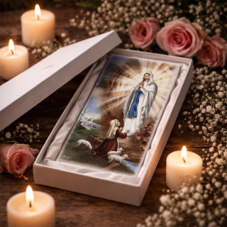 Cuadro Aparición de la Virgen de Lourdes 18x36 cm