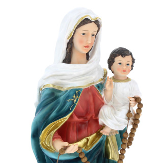 Madonna and Child statue in colored resin 65 cm