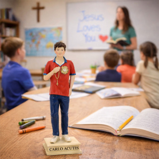 Saint Carlo Acutis Statue Hand-Painted Resin 15 cm