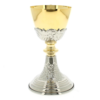 Vinetum Chalice Silver-Plated Embossed Brass 21 cm