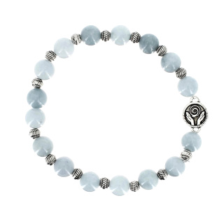 Bracciale della Gratitudine Angelite Grano 8 mm